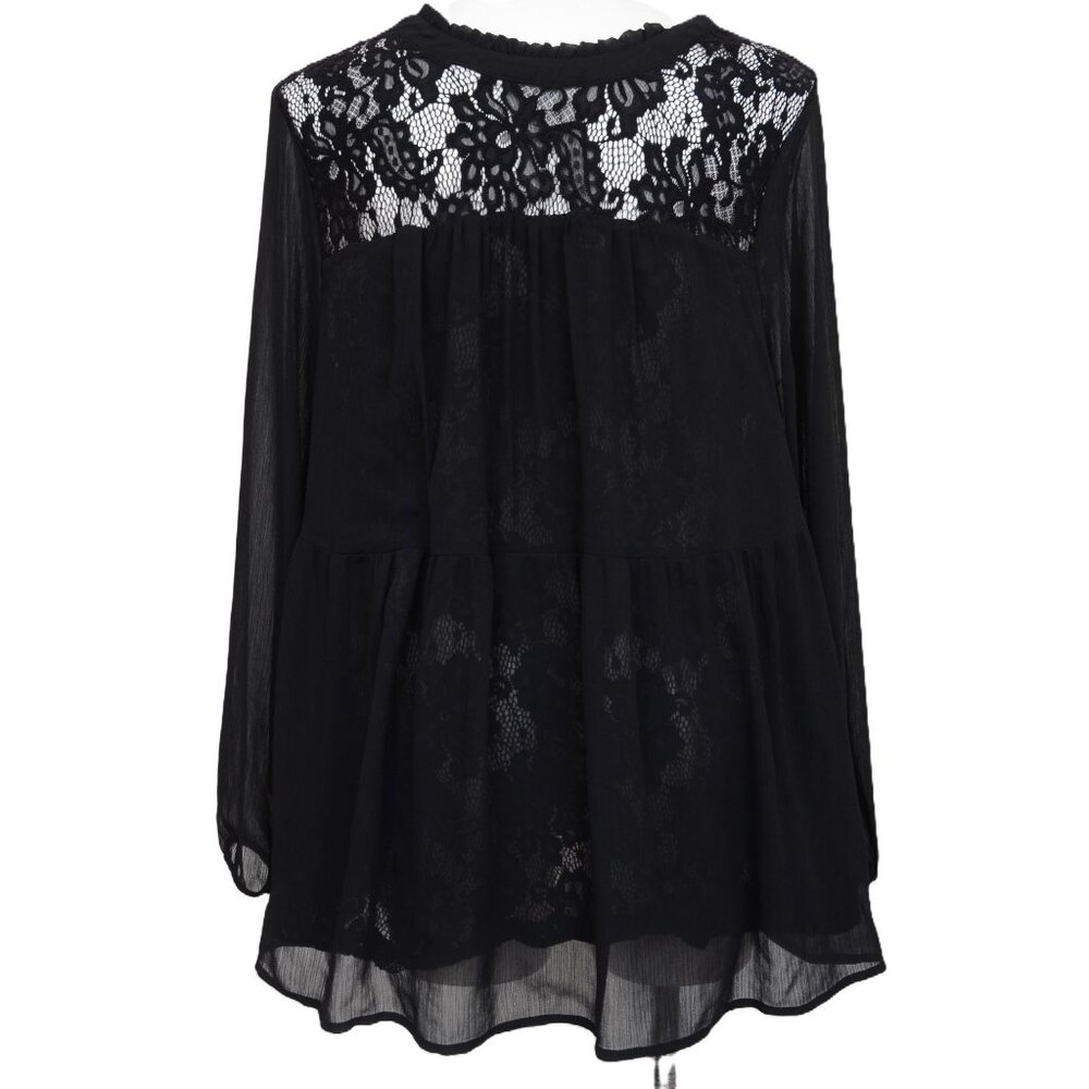 Torrid PLUS SIZE 4X Black Lace With Chiffon Overlay Blouse Whimisgoth Gothic Sex